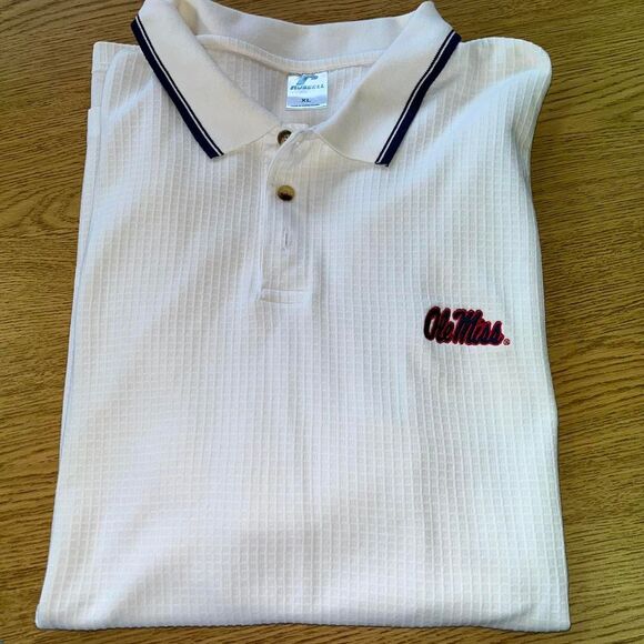 Ole Miss Russell-athletic Men's White Polo-shirts XL Big and Tall - Picture 7 of 8